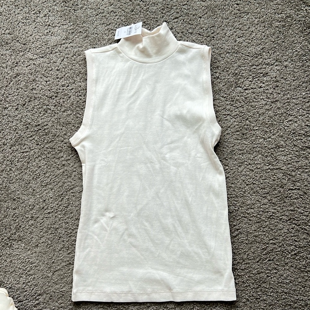 LOFT - High Neck Cream Top